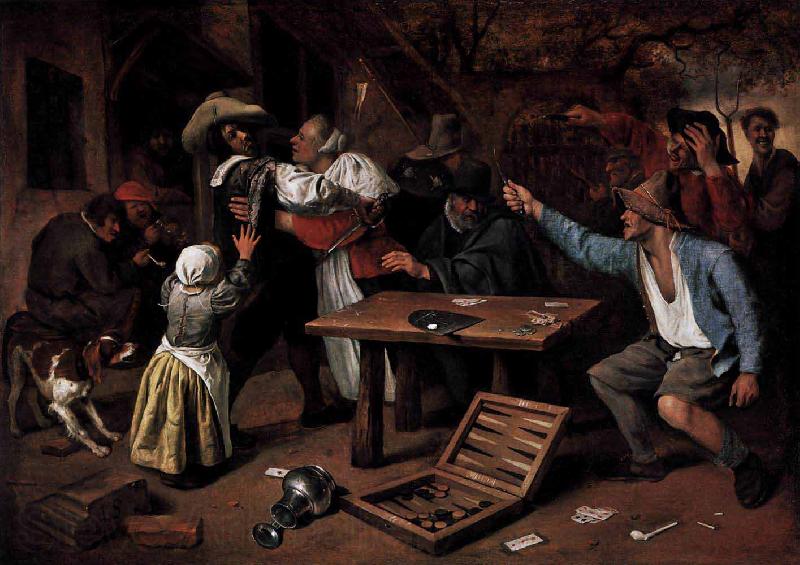 Jan Steen Argument over a Card Game Norge oil painting art